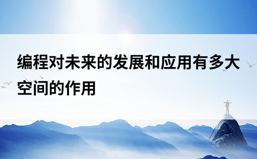 编程对未来的发展和应用有多大空间的作用