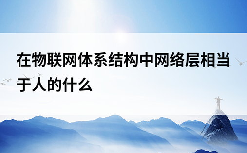 在物联网体系结构中网络层相当于人的什么