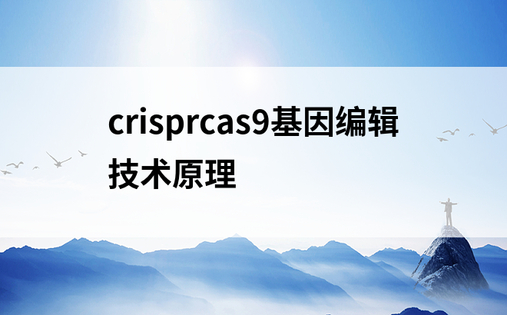 crisprcas9基因编辑技术原理