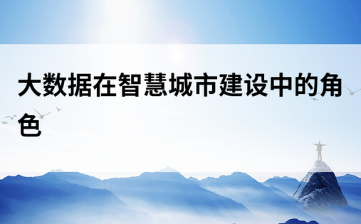 大数据在智慧城市建设中的角色