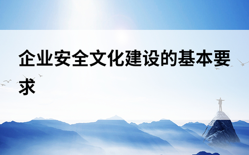 企业安全文化建设的基本要求